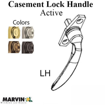 Marvin Push out Casement Lock Handle, Left Hand Active - Choose Color
